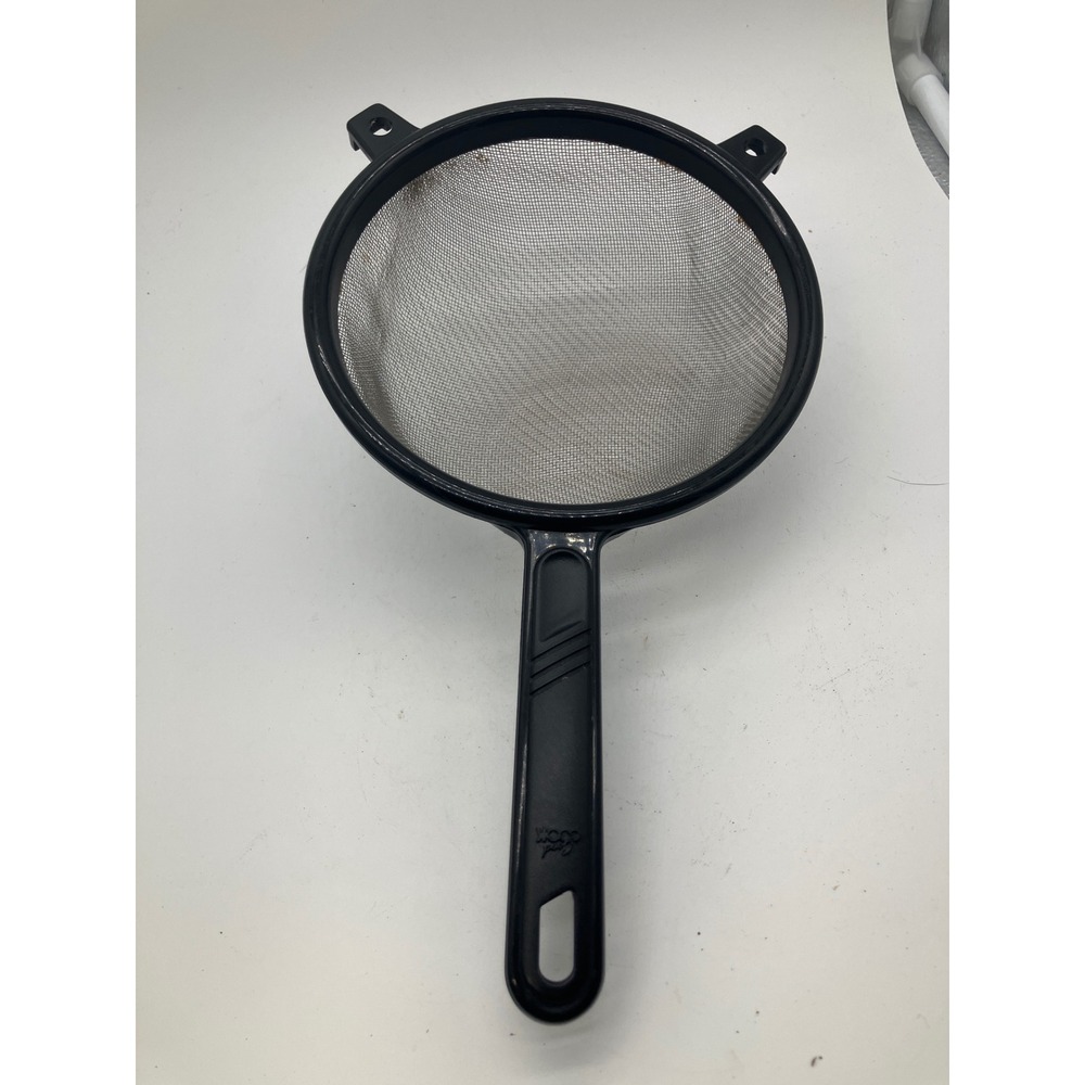 GoodCook 6 Inch Fine Mesh Strainer Black Plastic Handle Stainless Steel Sifter